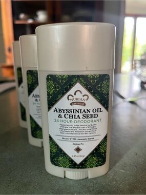 Nubian Heritage Abyssinian Oil & Chia Seed 24-Hour Deodorant - NEW 3 pack